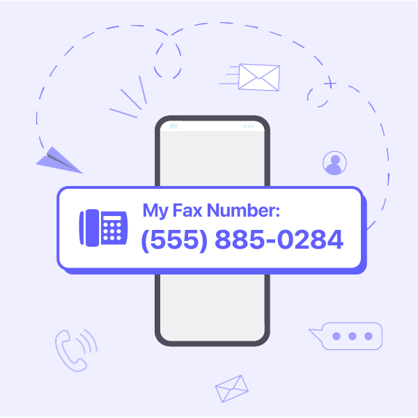 Get a personalized phone number to send faxes from and receive faxes