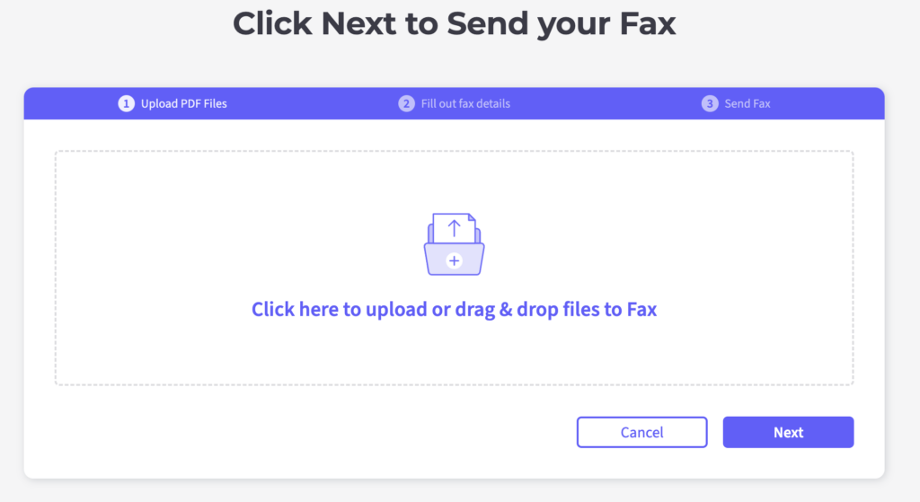 Before you create your free fax cover sheet, upload your PDF using Fax dot live's online fax tool. 