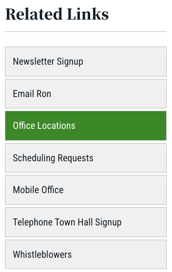 From the menu called Related Links the Office Locations option is selected. 