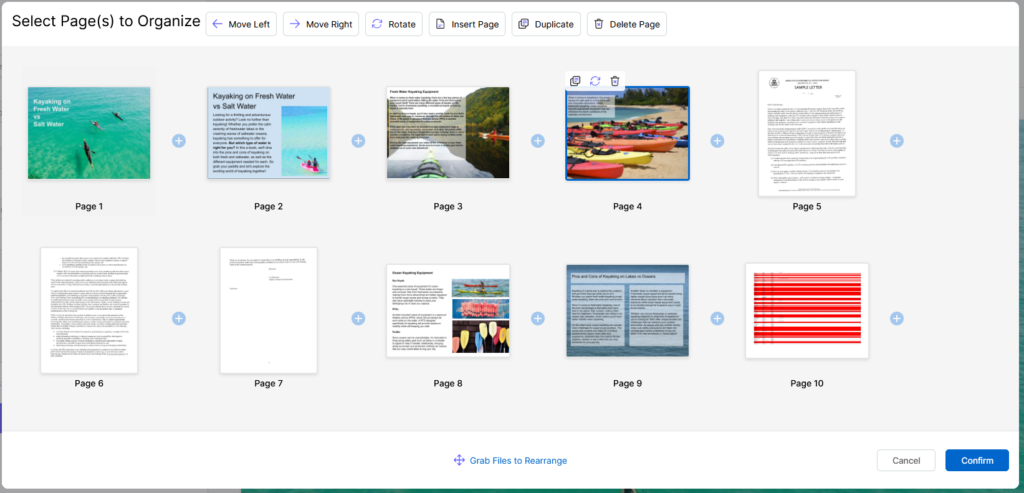 Once you’ve selected From Device, navigate to the pages you want to have added to your fax.