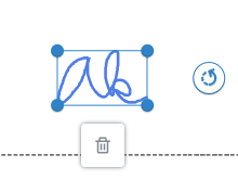 A screenshot closeup of the drawn initials