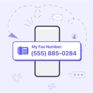 An illustration showing "my fax number" is 555-885-0284