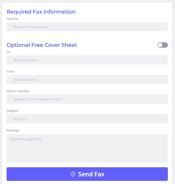 You may include an optional free fax cover sheet when you fax online (without a fax machine)